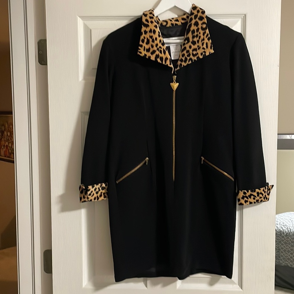 Black and gold knit dress
